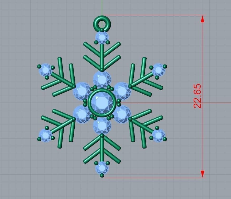 snow pendant jewelry 3D print model_4