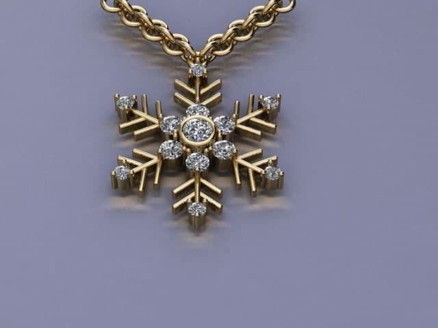 snow pendant jewelry 3D print model_3
