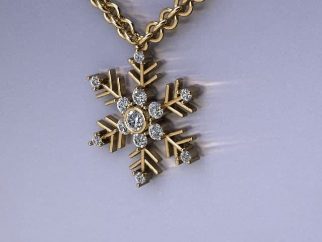 snow pendant jewelry 3D print model_1