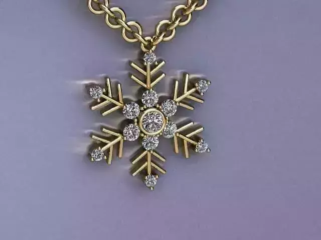 snow pendant jewelry 3D print model