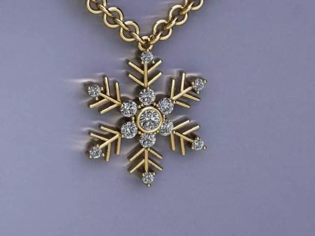 snow pendant jewelry 3D print model_0