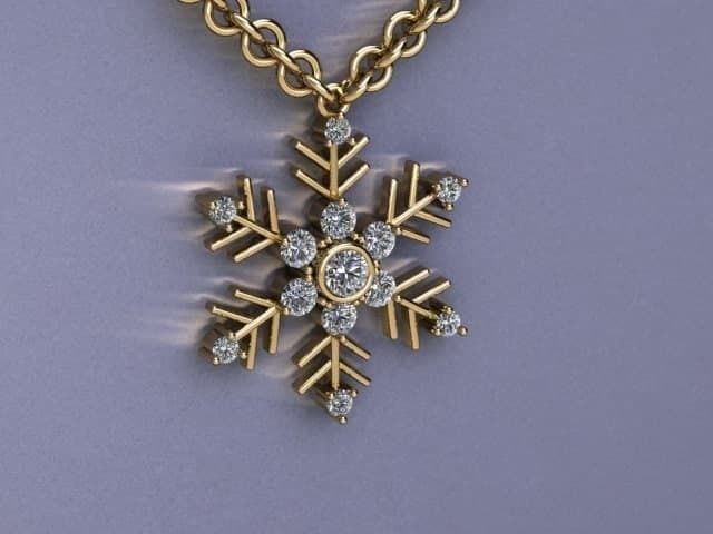 snow pendant jewelry 3D print model_2