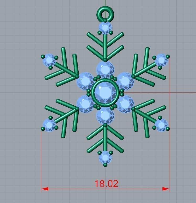 snow pendant jewelry 3D print model_5