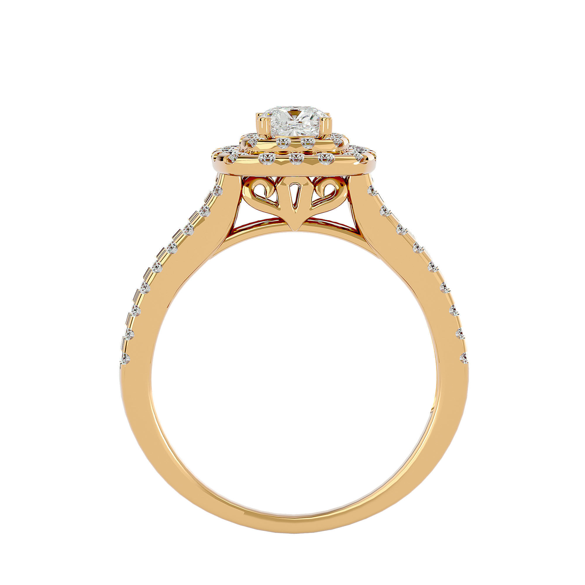 Solitaire ring model 3D print model_4