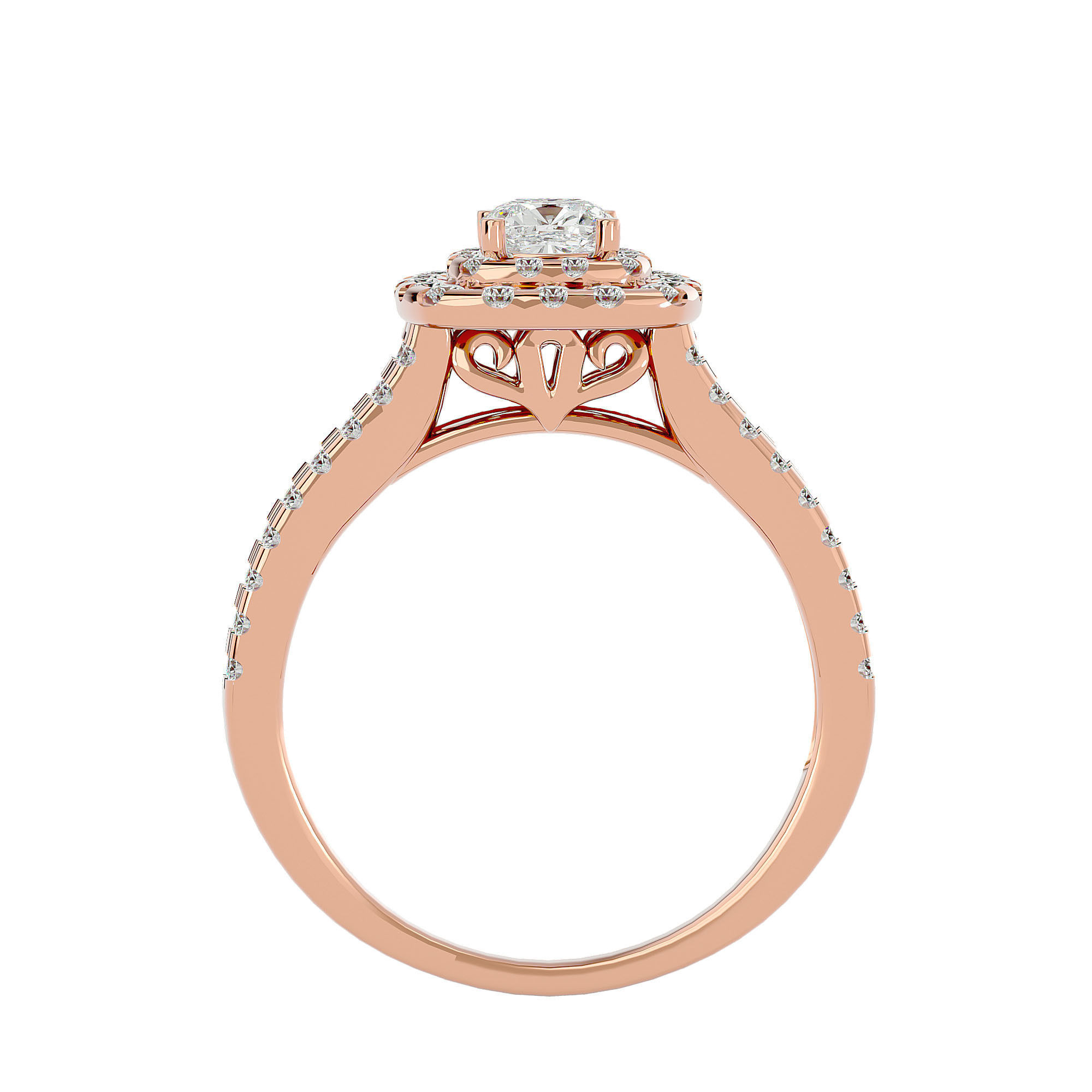 Solitaire ring model 3D print model_5