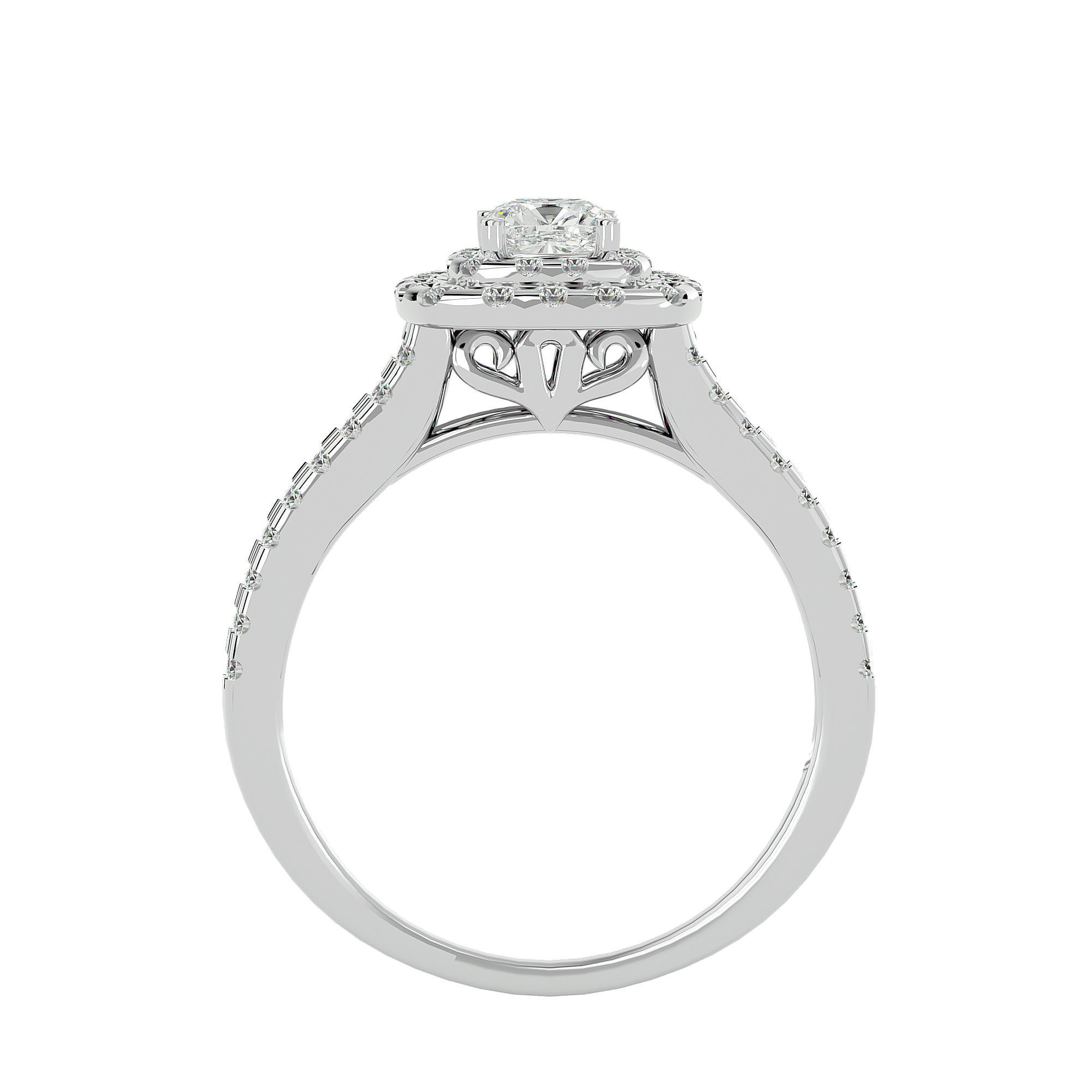 Solitaire ring model 3D print model_3