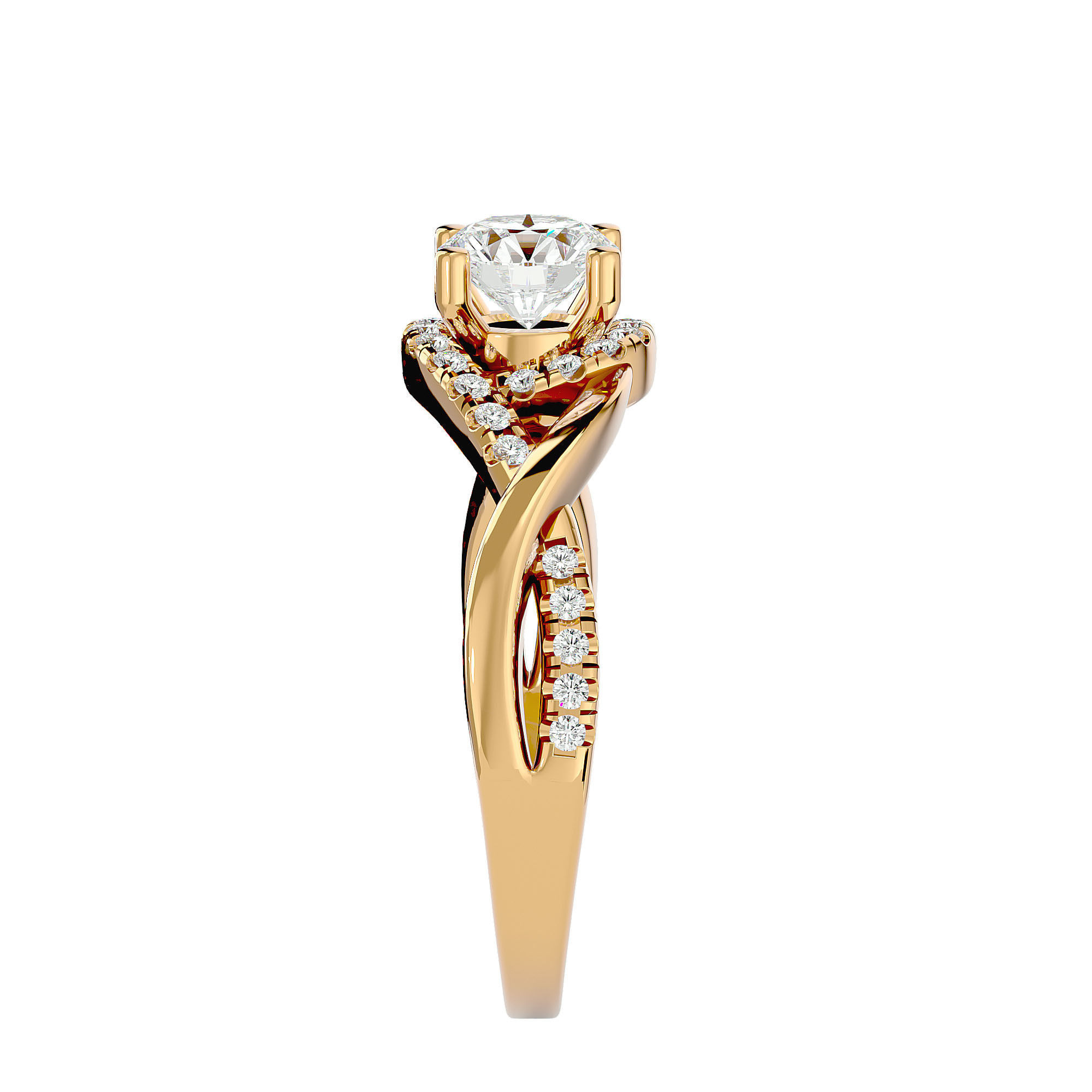 Solitaire ring model 3D print model_7