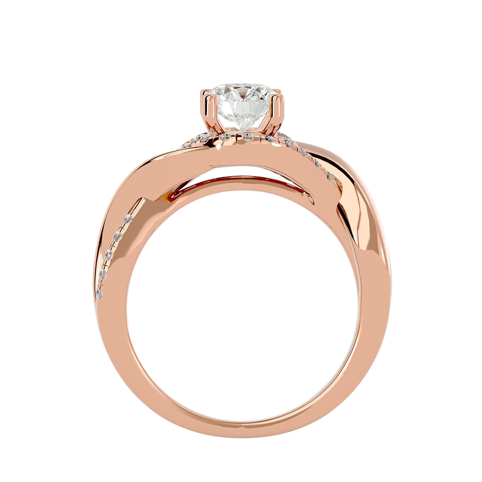 Solitaire ring model 3D print model_6