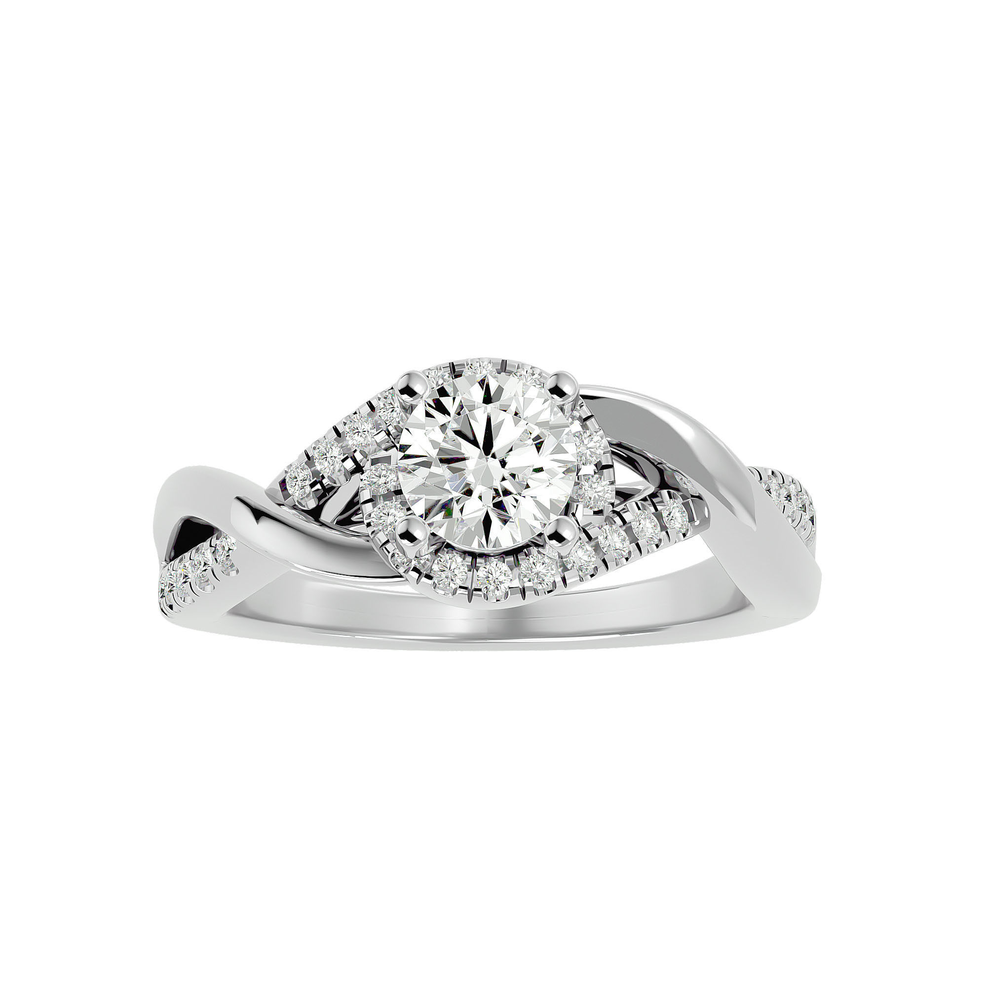 Solitaire ring model 3D print model_2