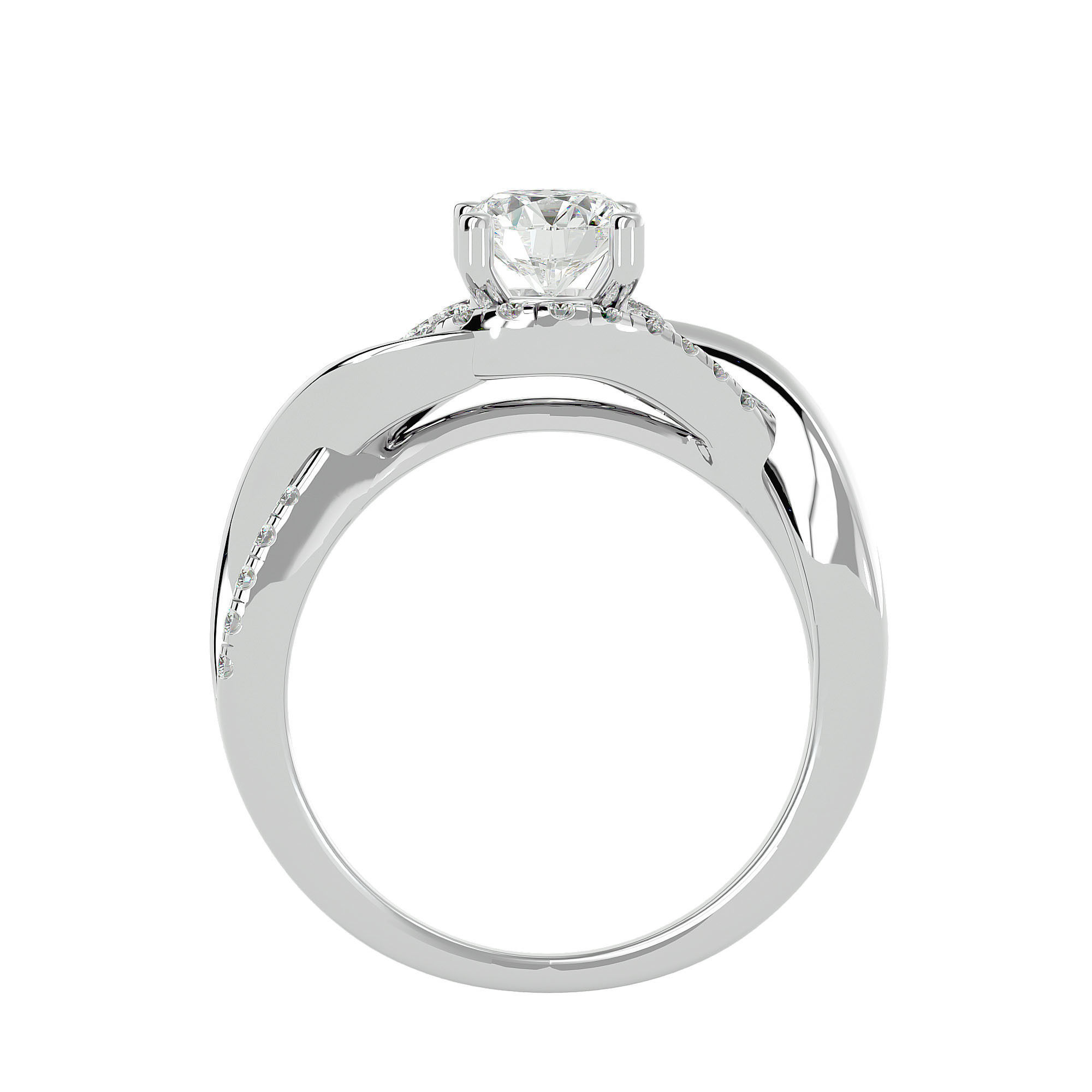Solitaire ring model 3D print model_3