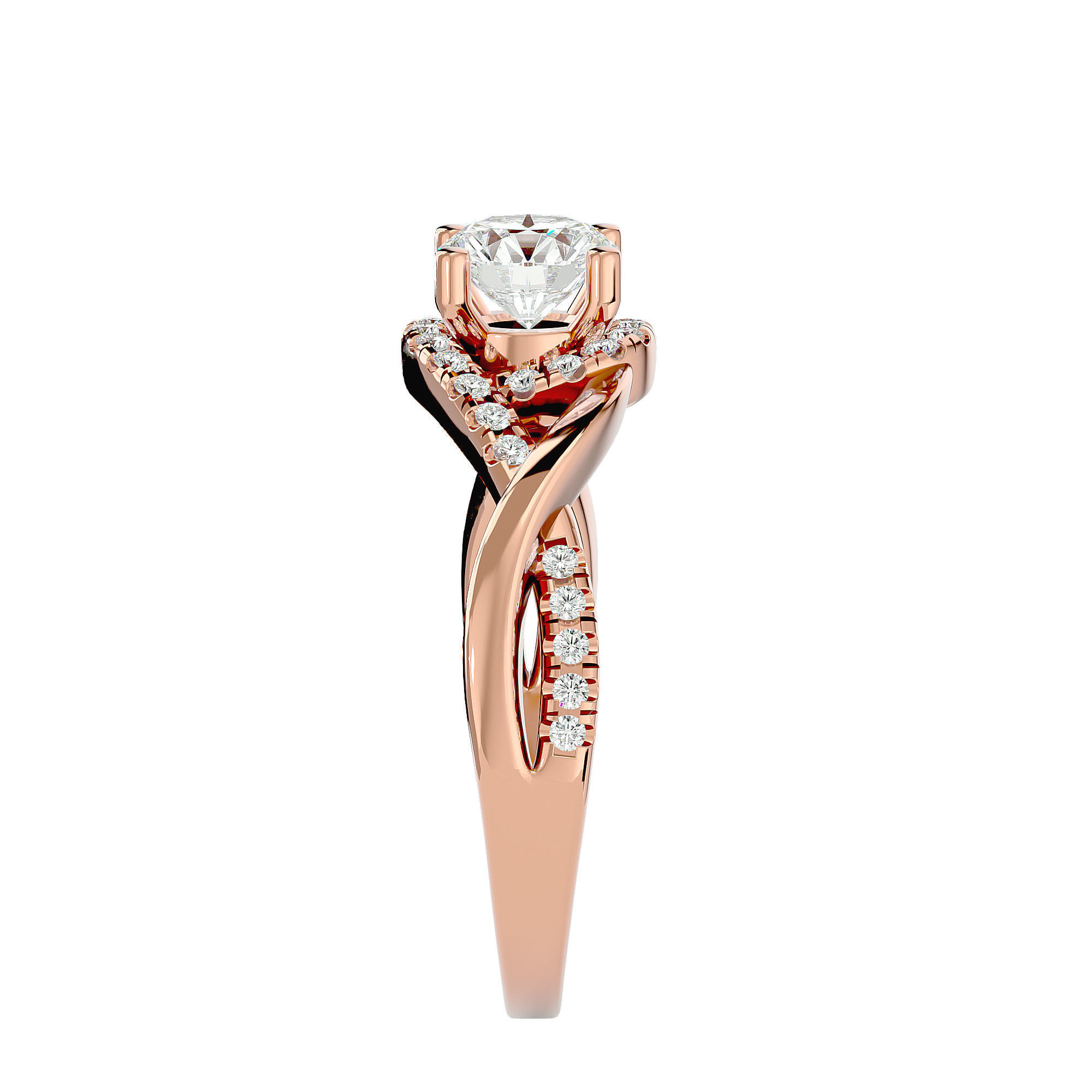 Solitaire ring model 3D print model_8
