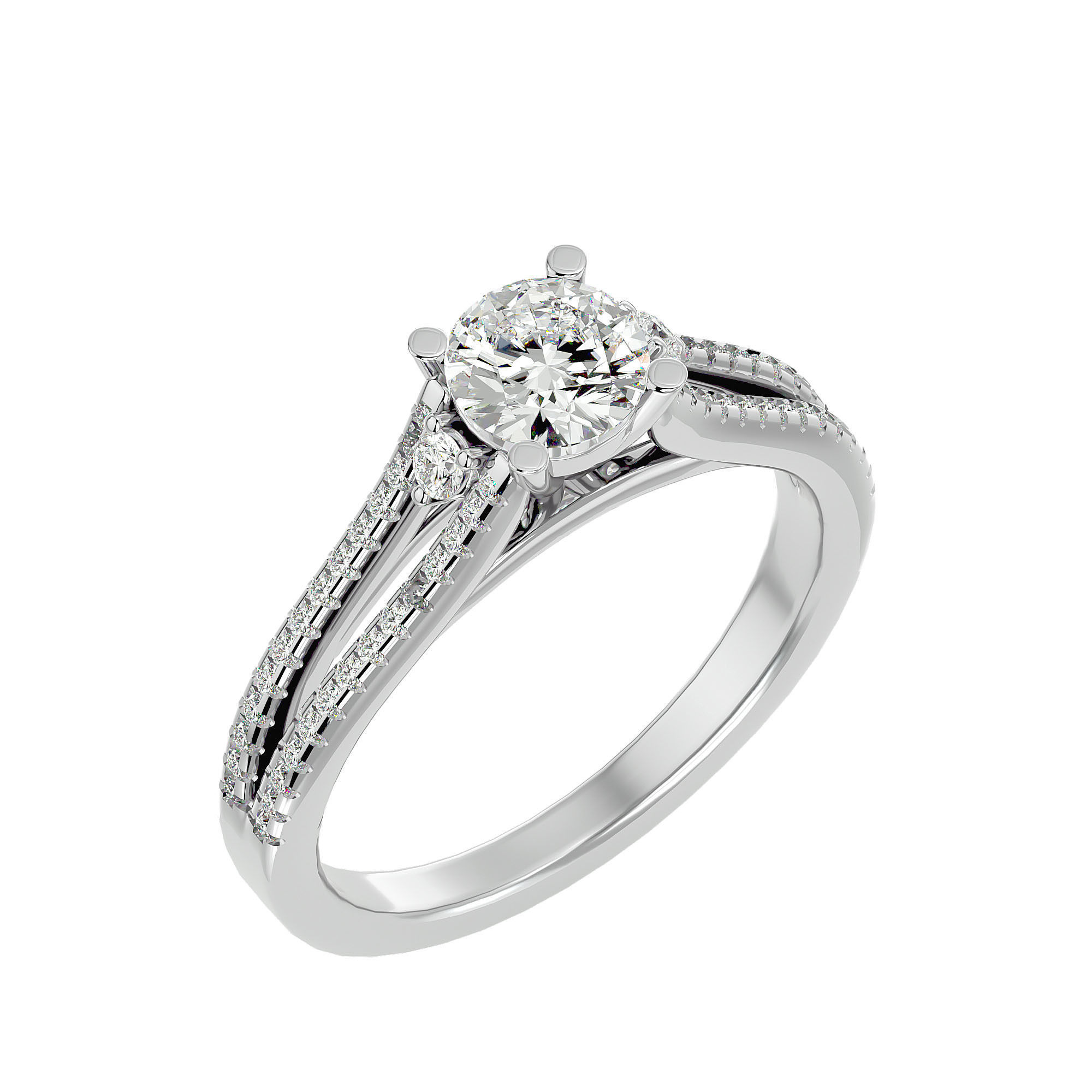 Solitaire ring model 3D print model_10