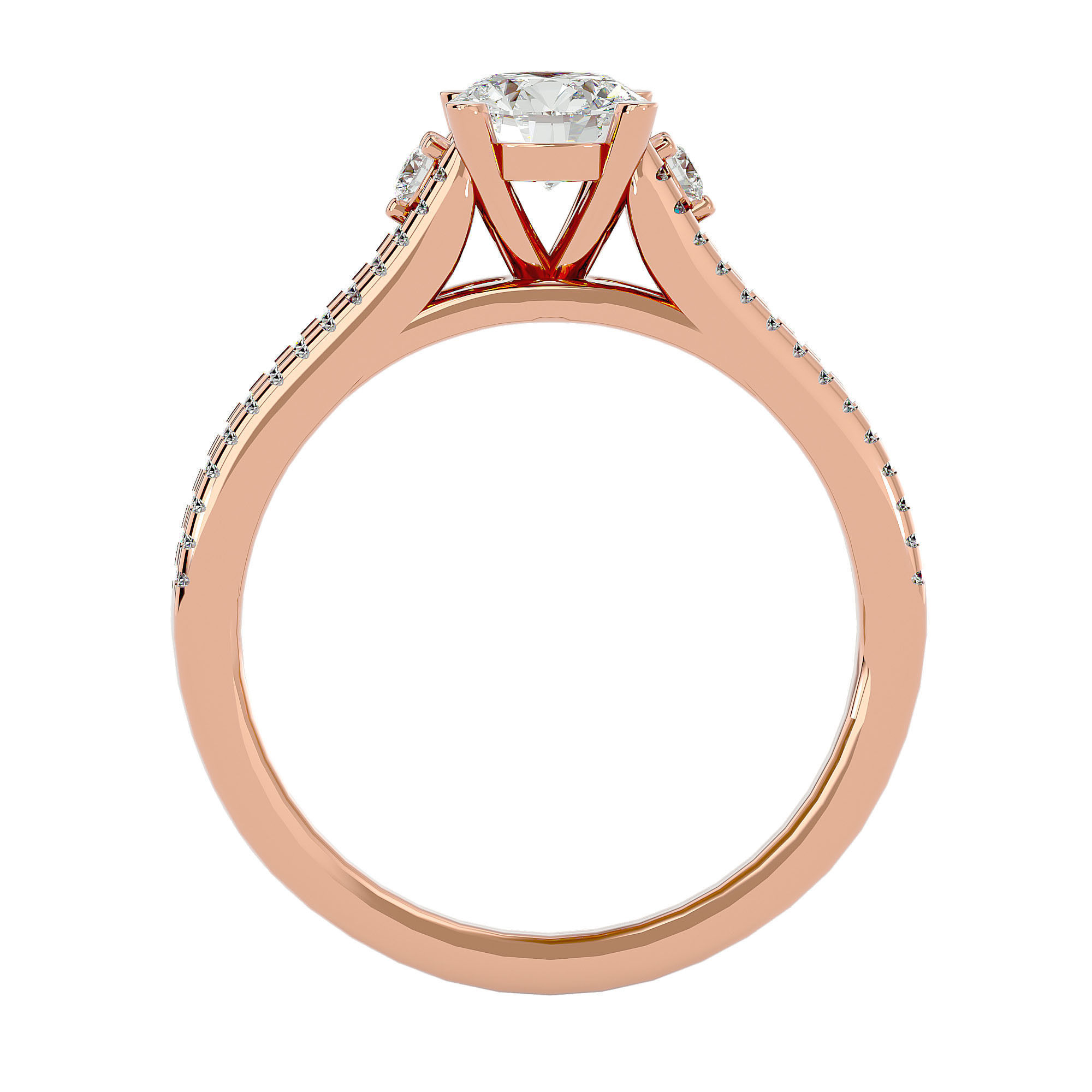 Solitaire ring model 3D print model_6