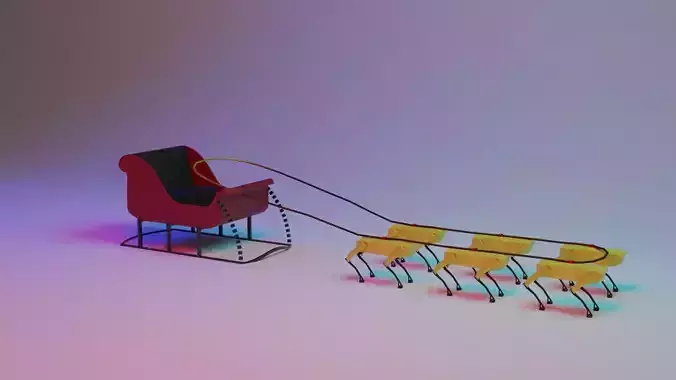 Santas Sled But Deers Are Robot - Boston Dynamics Spot Dog Robot