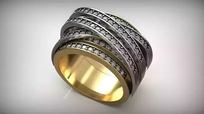 Right Hand Ring Gold Diamond Setting