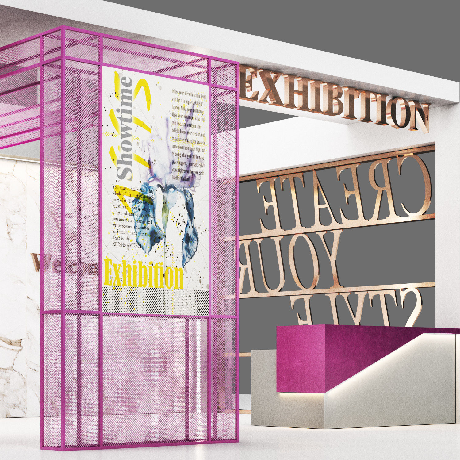 Booth02- exhibition N2 Low-poly 3D model_2