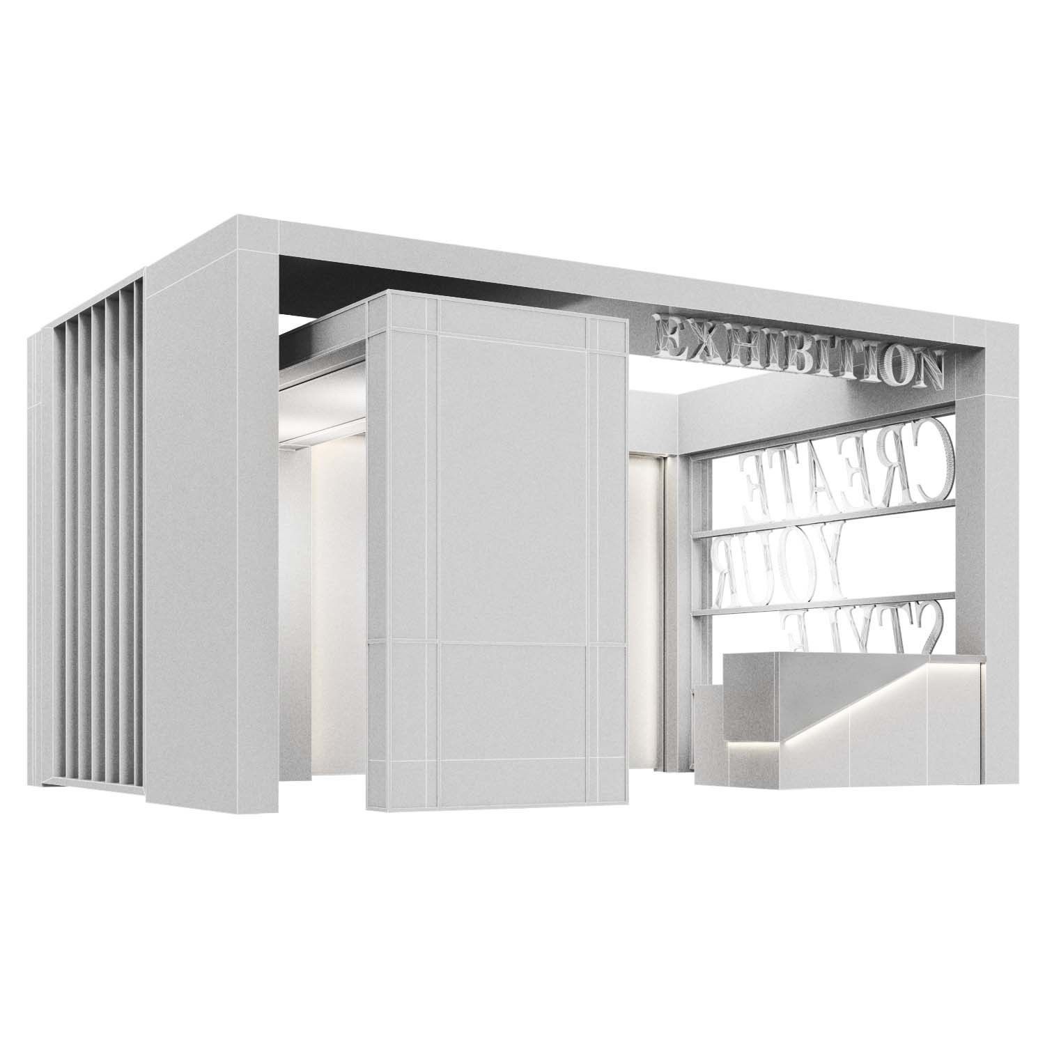 Booth02- exhibition N2 Low-poly 3D model_5