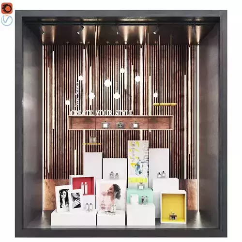 Store Window-Box Showcase  Low-poly 3D model