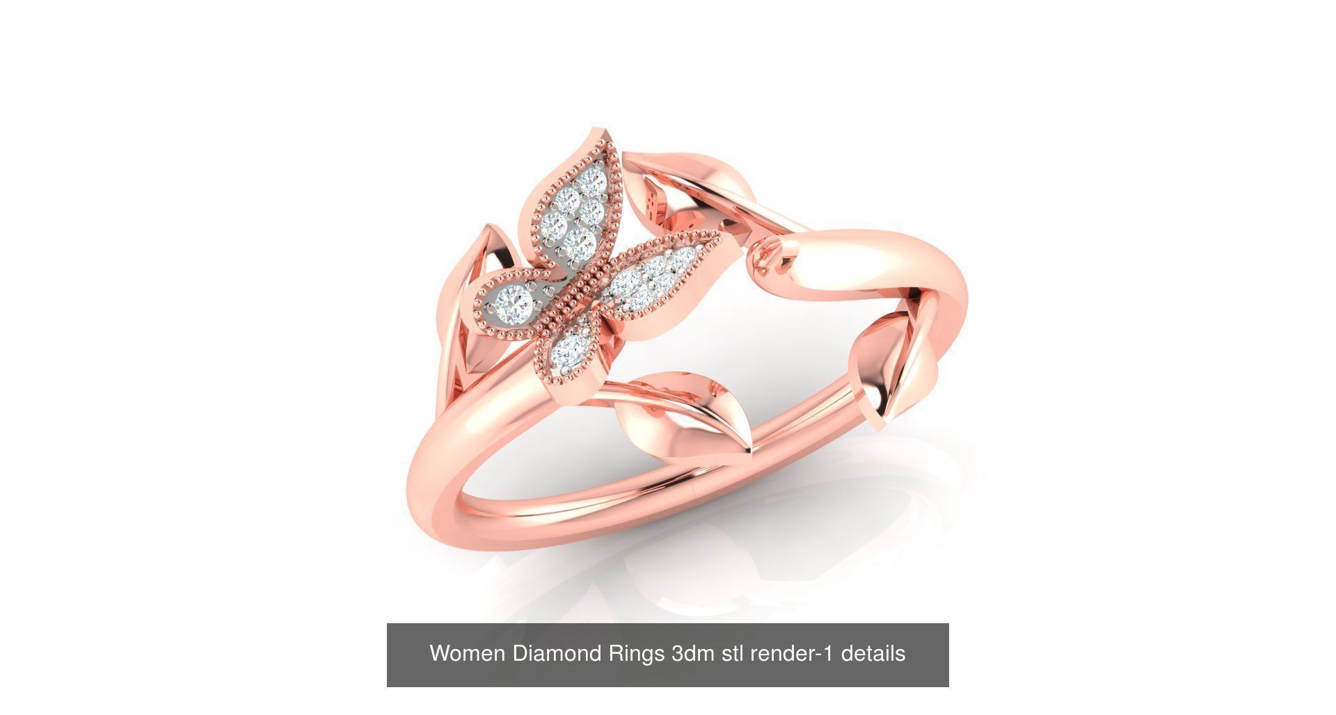 180 High Jewelry Cocktail Rings 3dm stl render-1 details  3D Model Collection_36