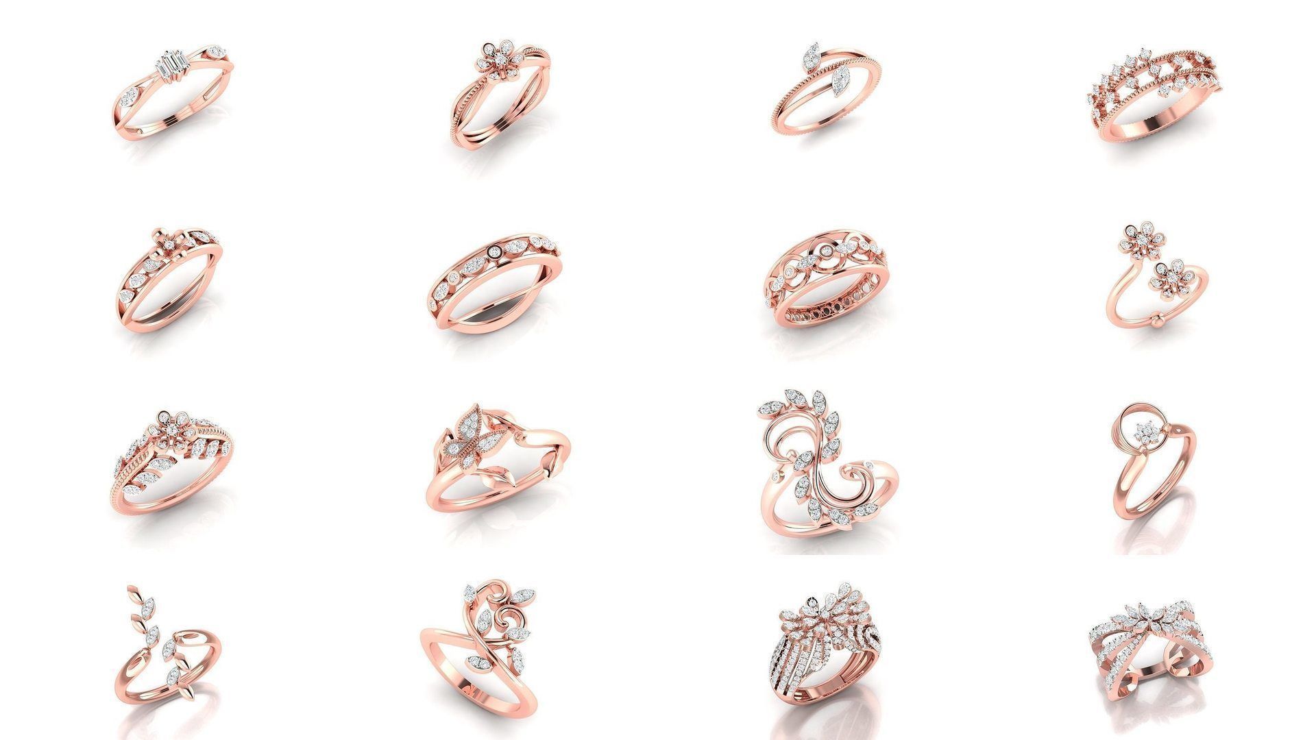 180 High Jewelry Cocktail Rings 3dm stl render-1 details  3D Model Collection_1