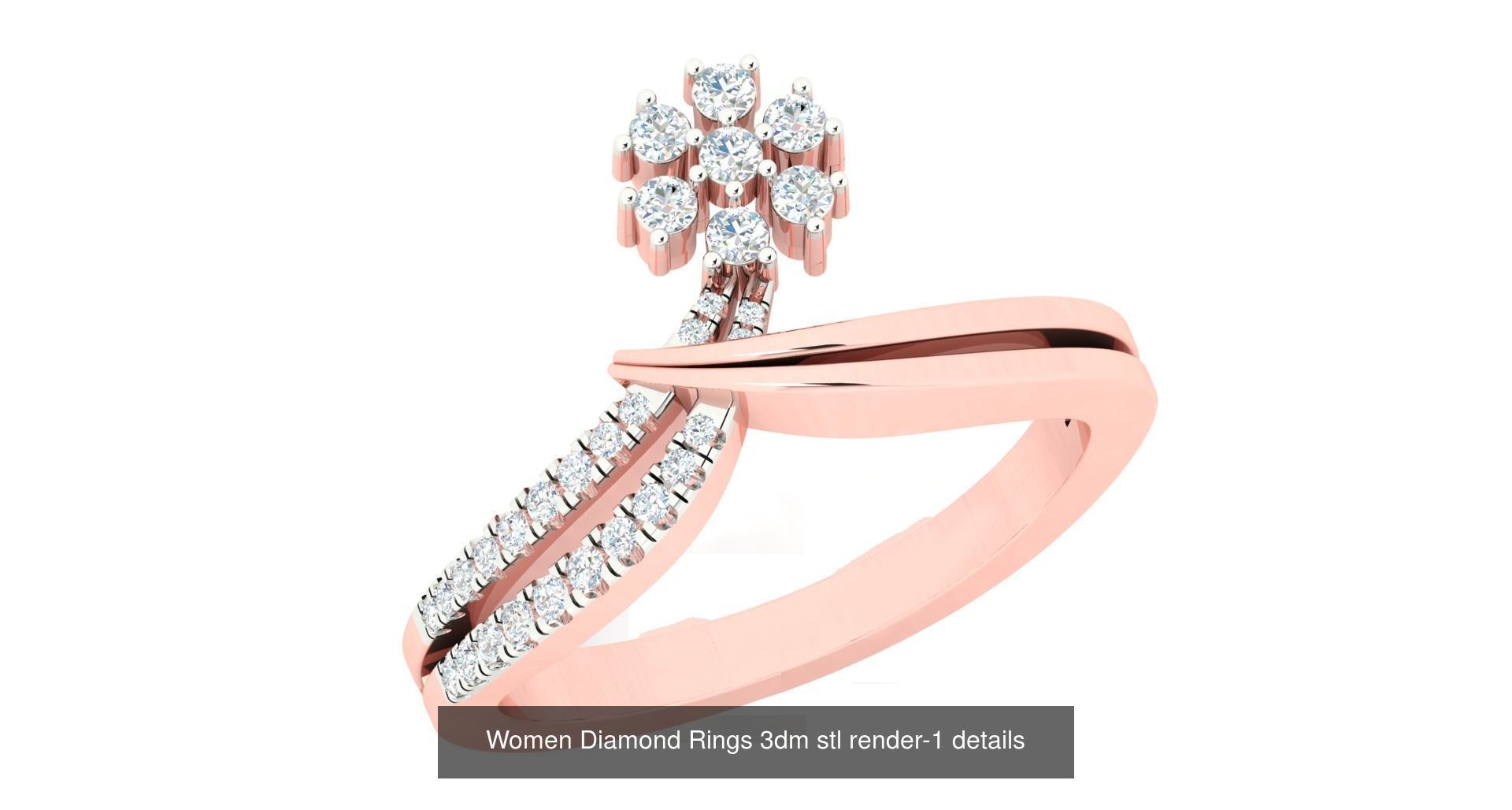 180 High Jewelry Cocktail Rings 3dm stl render-1 details  3D Model Collection_162