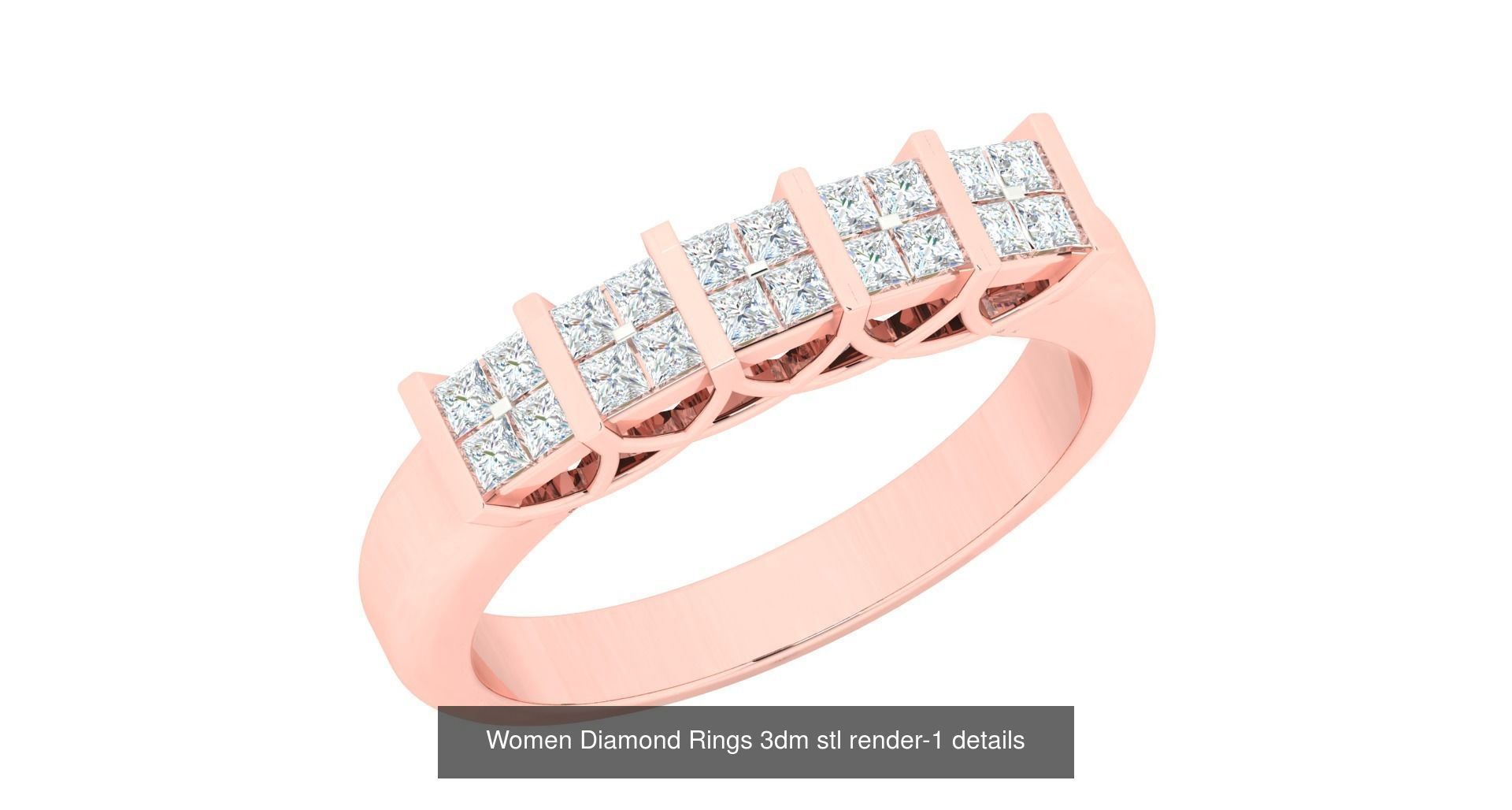 180 High Jewelry Cocktail Rings 3dm stl render-1 details  3D Model Collection_176