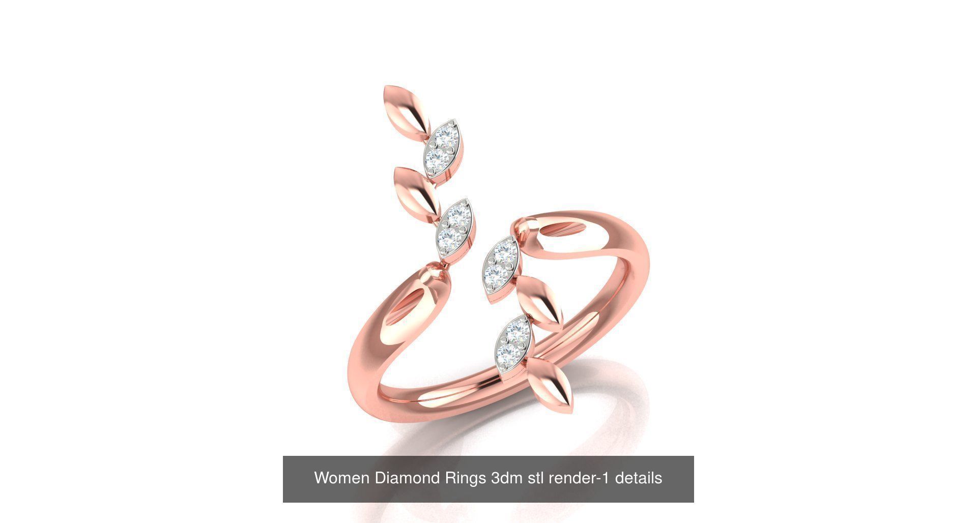 180 High Jewelry Cocktail Rings 3dm stl render-1 details  3D Model Collection_39