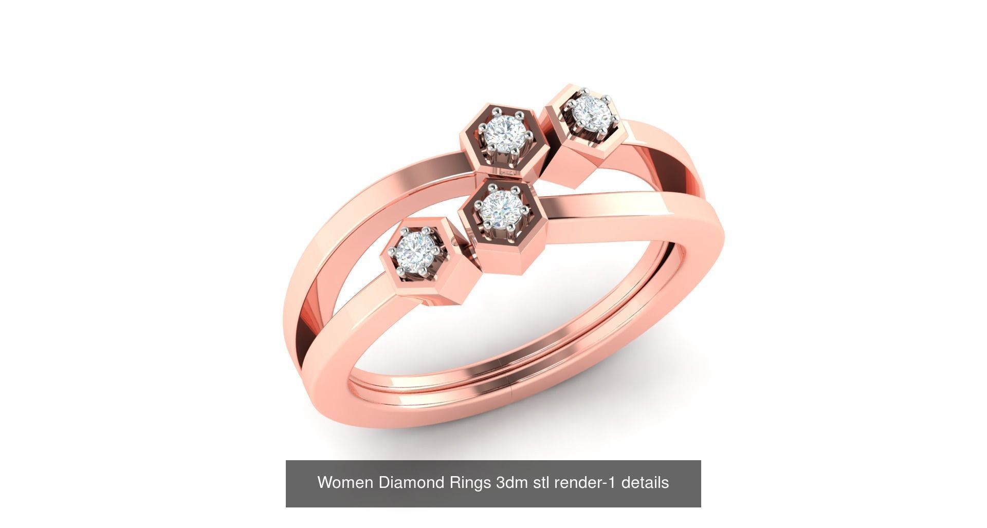 180 High Jewelry Cocktail Rings 3dm stl render-1 details  3D Model Collection_145