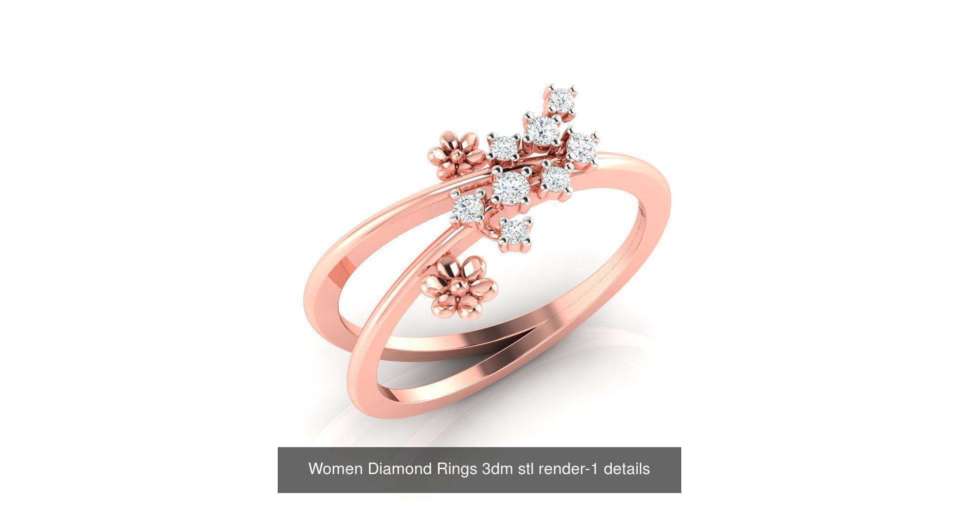 180 High Jewelry Cocktail Rings 3dm stl render-1 details  3D Model Collection_19