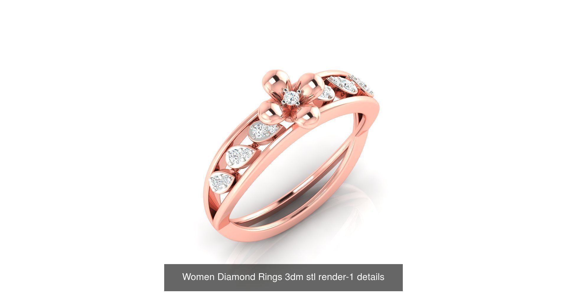 180 High Jewelry Cocktail Rings 3dm stl render-1 details  3D Model Collection_31