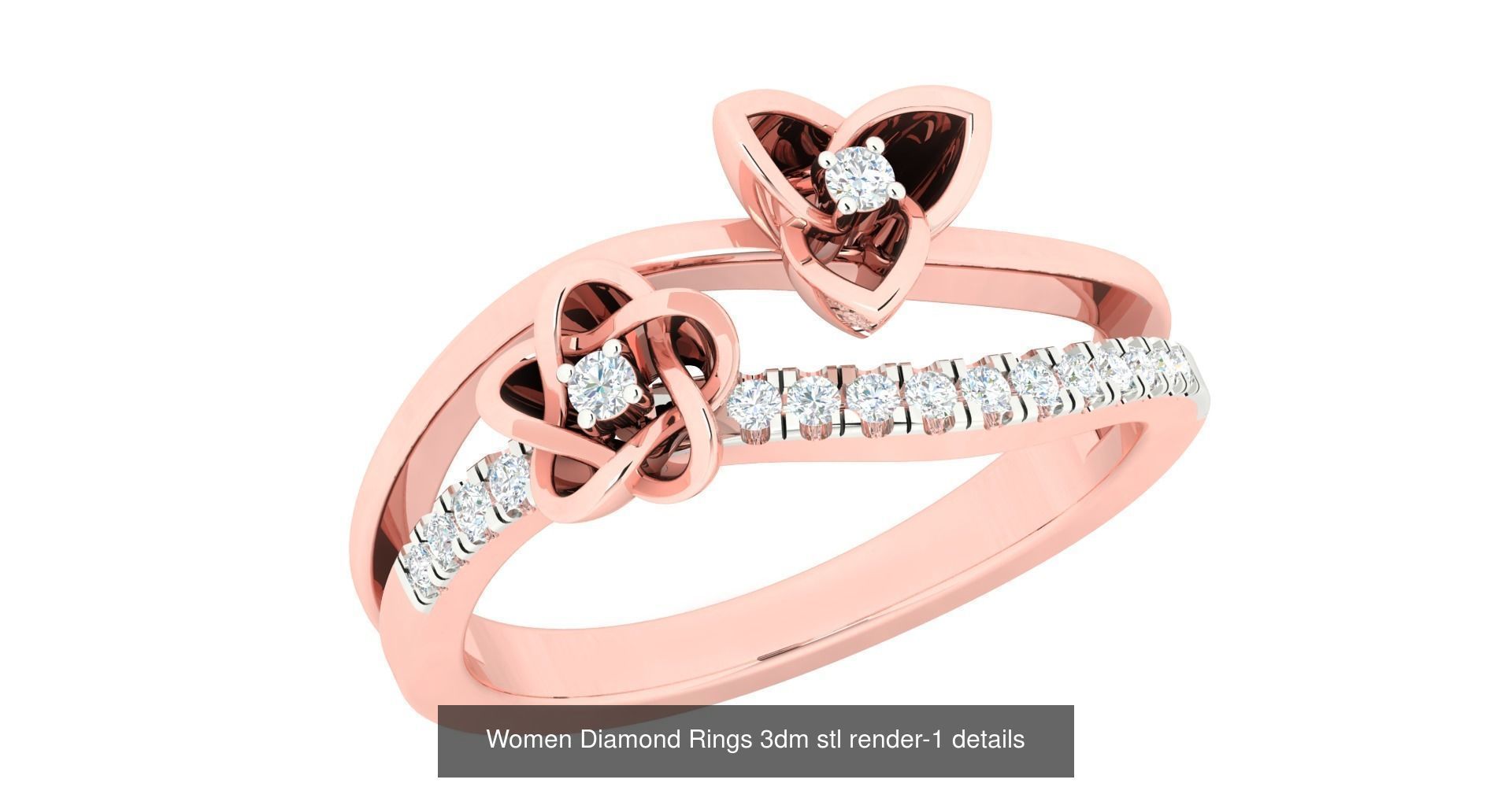 180 High Jewelry Cocktail Rings 3dm stl render-1 details  3D Model Collection_123