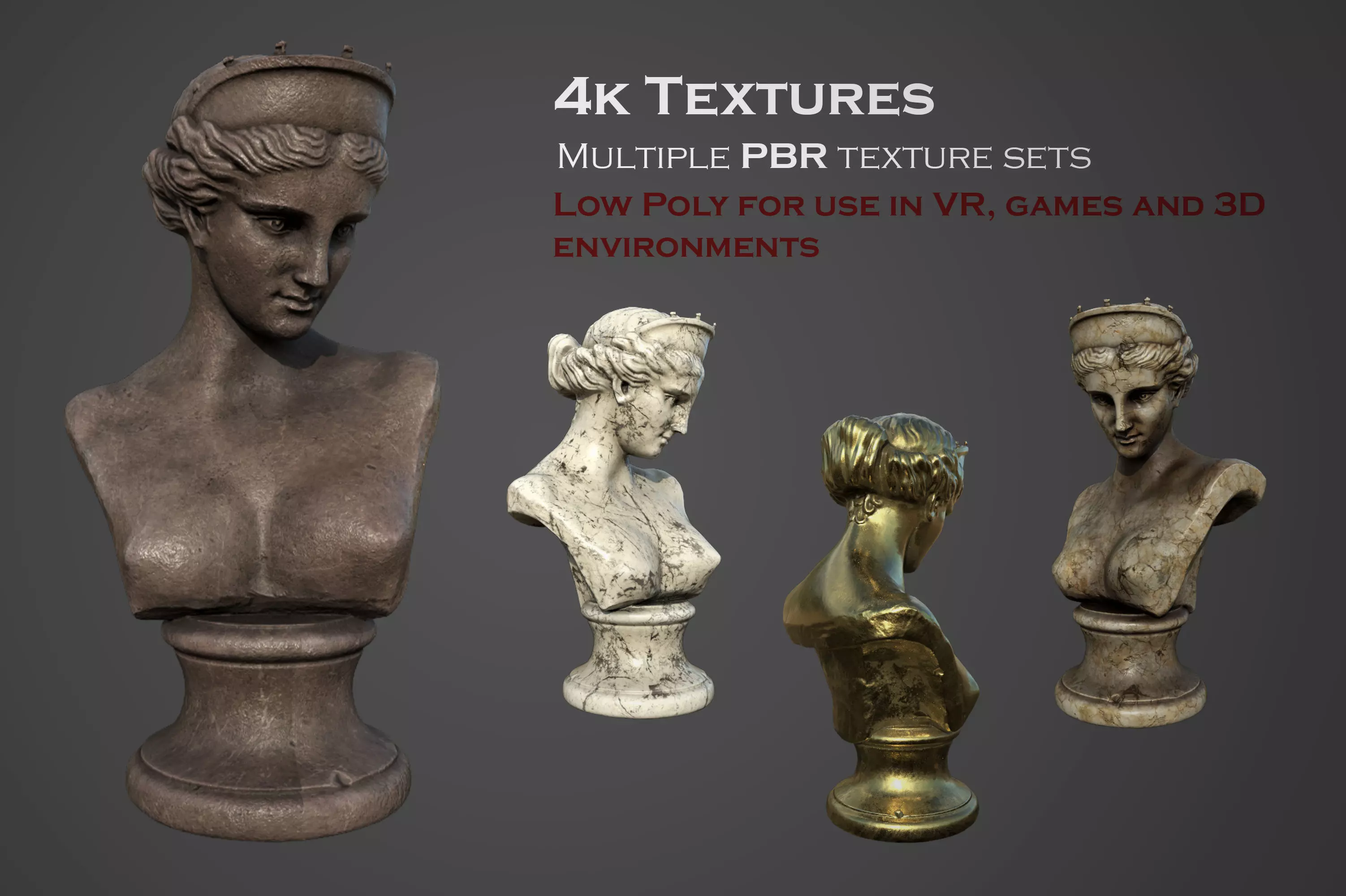 Bust of the Venus de Capua Low-poly 3D model_0