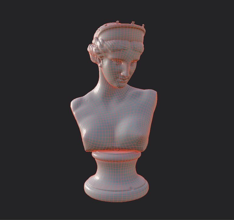 Bust of the Venus de Capua Low-poly 3D model_25