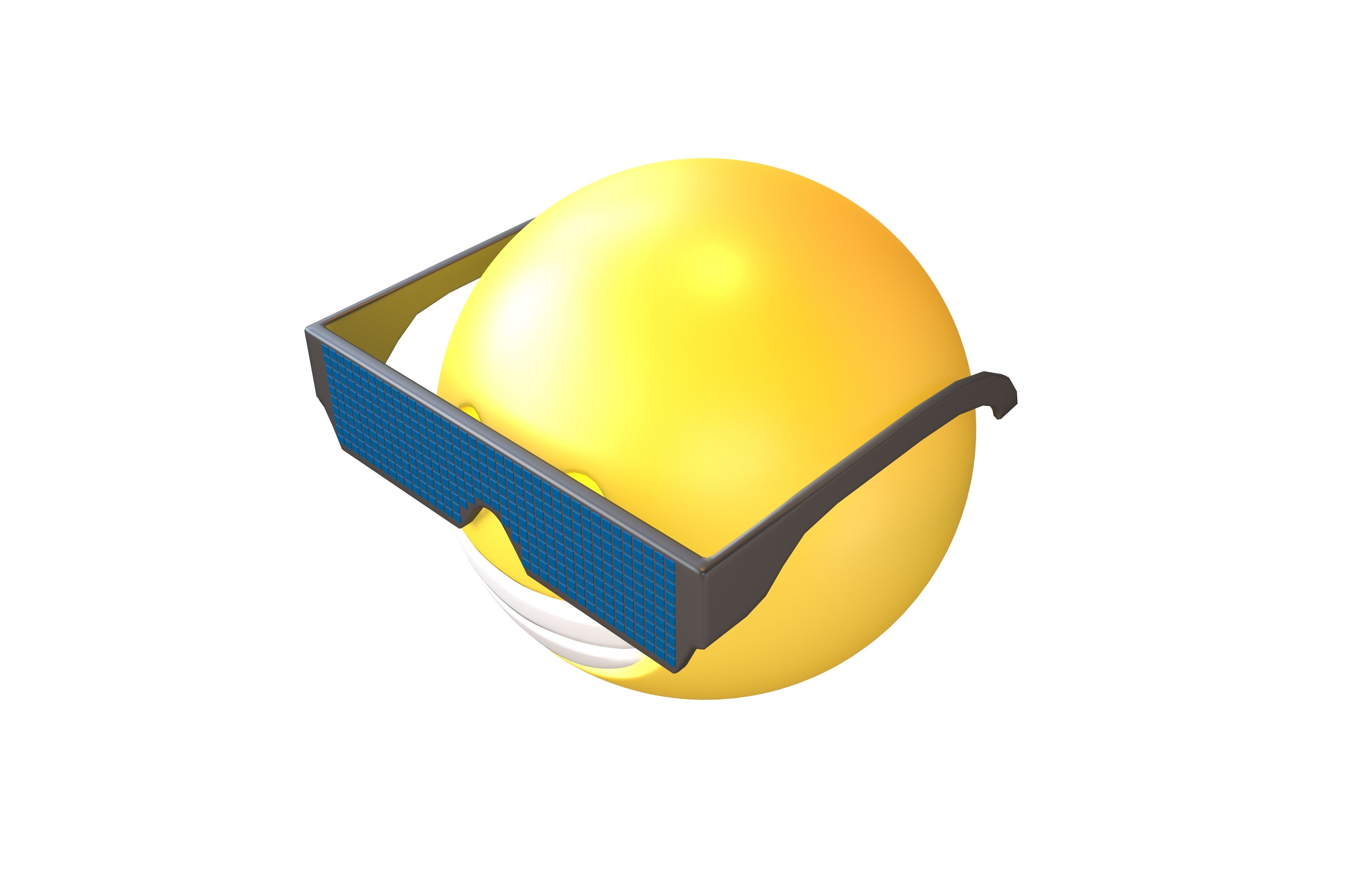 Beaming Face With Future Technology Glasses v1 002 Low-poly 3D model_3