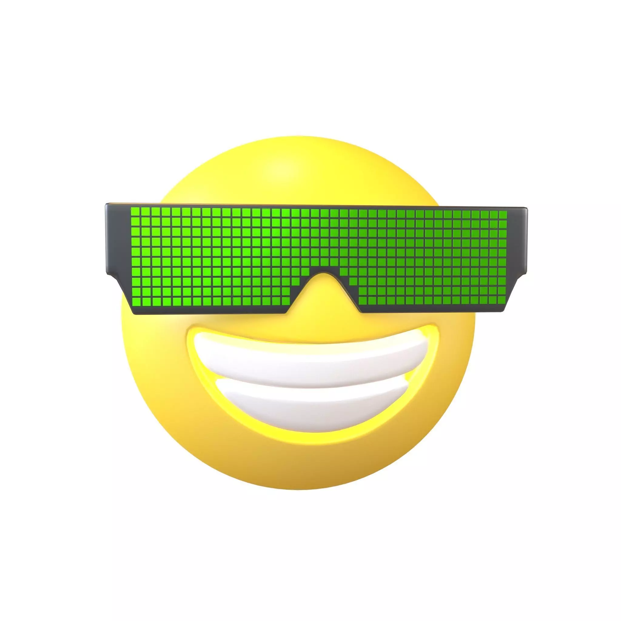 Beaming Face With Future Technology Glasses v1 004 Low-poly 3D model_0