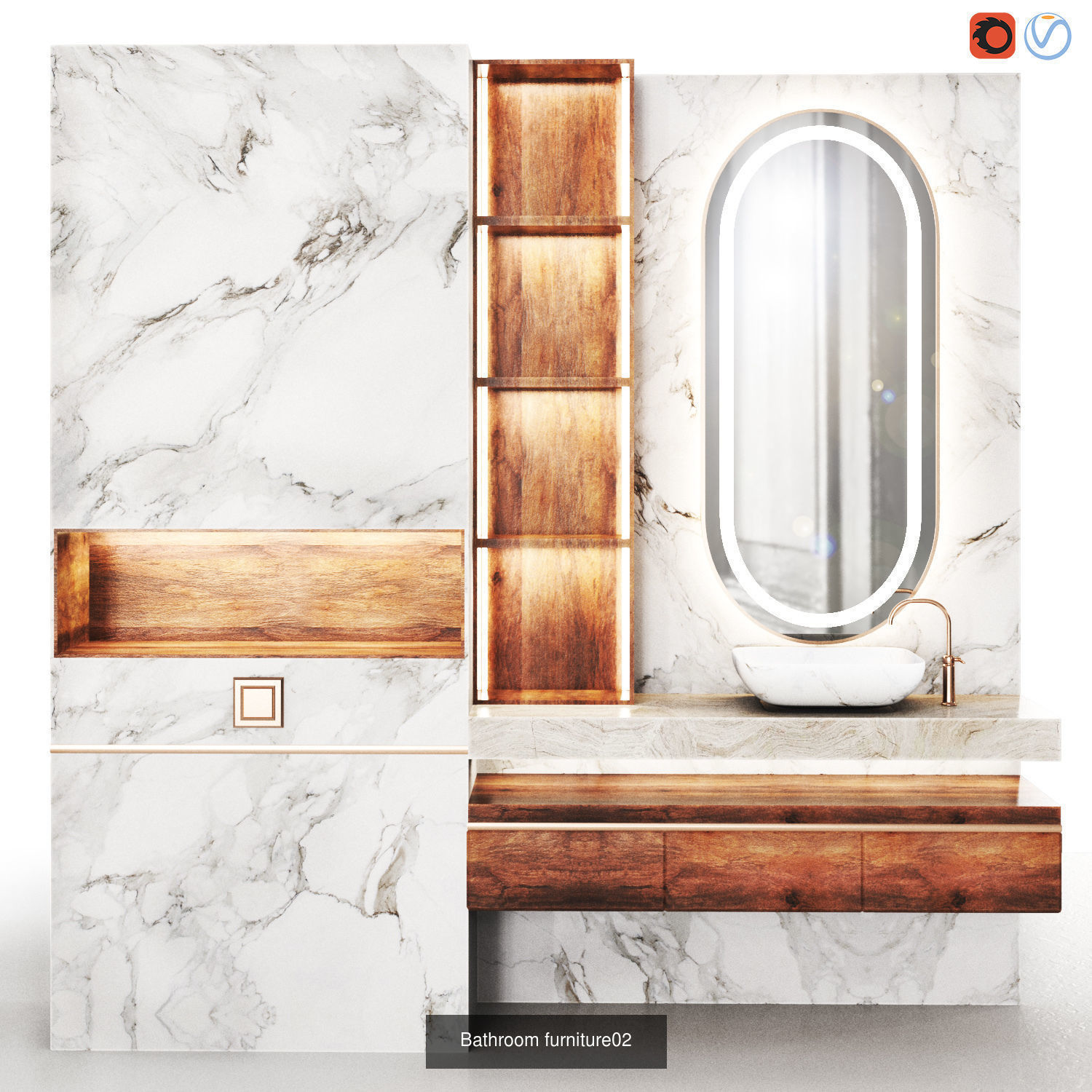 sauna - bathroom- Spa Set 01 3D Model Collection_12