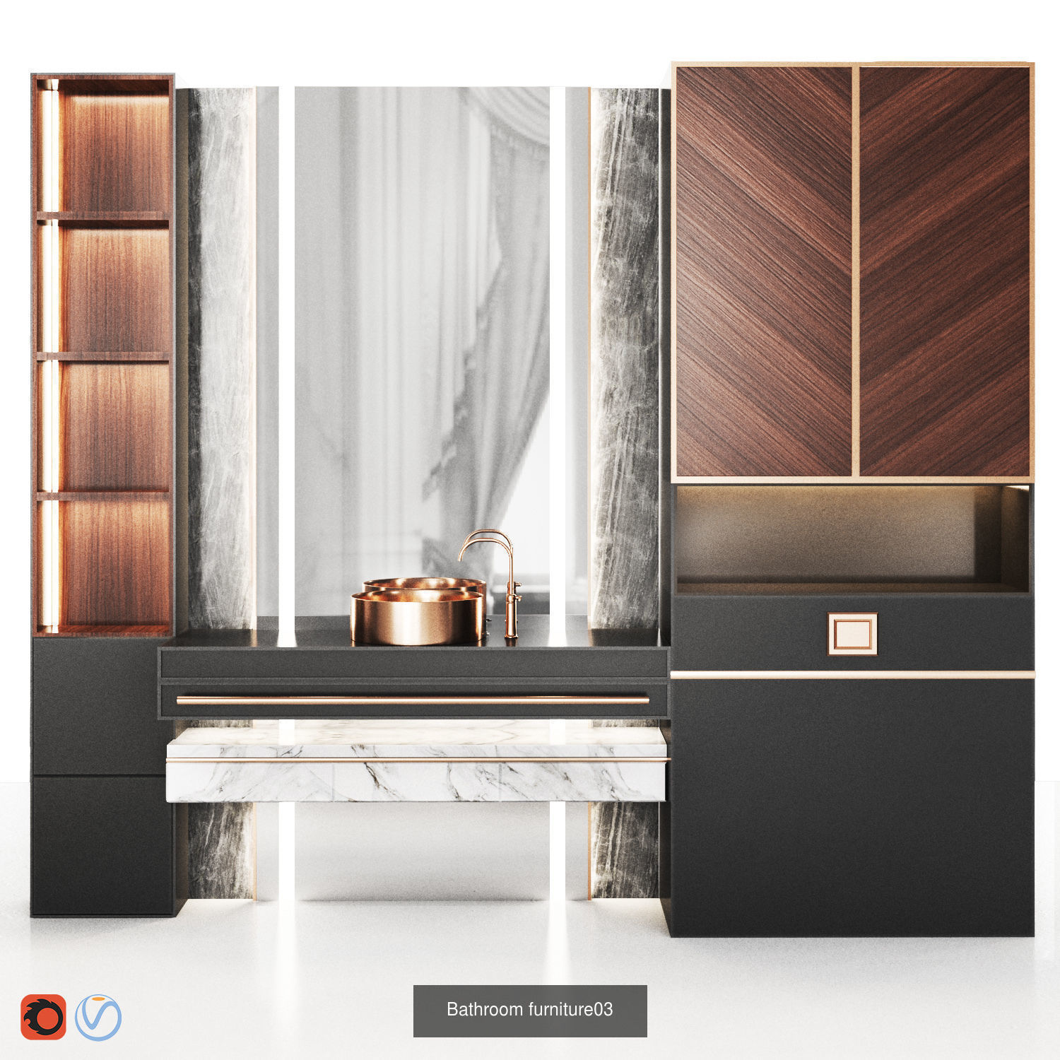 sauna - bathroom- Spa Set 01 3D Model Collection_14