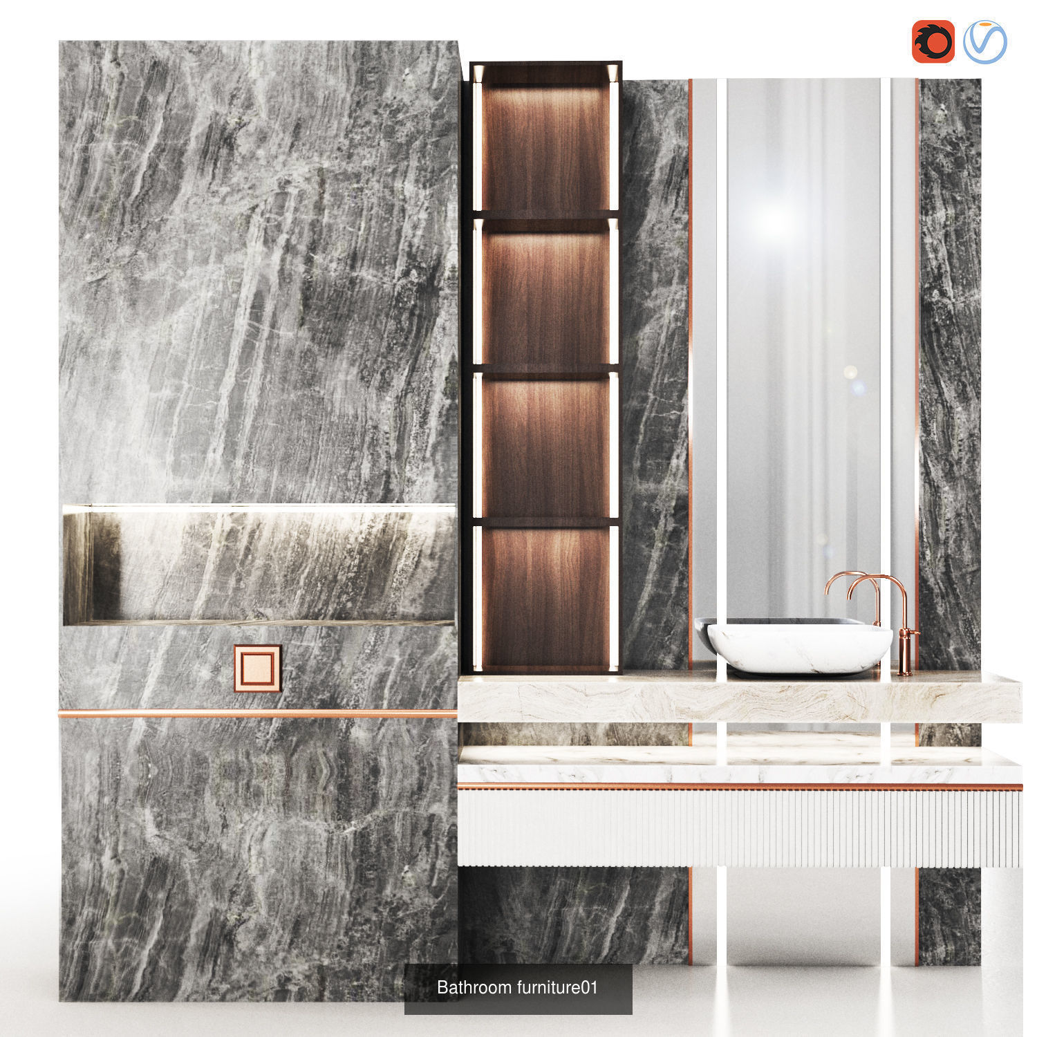 sauna - bathroom- Spa Set 01 3D Model Collection_10