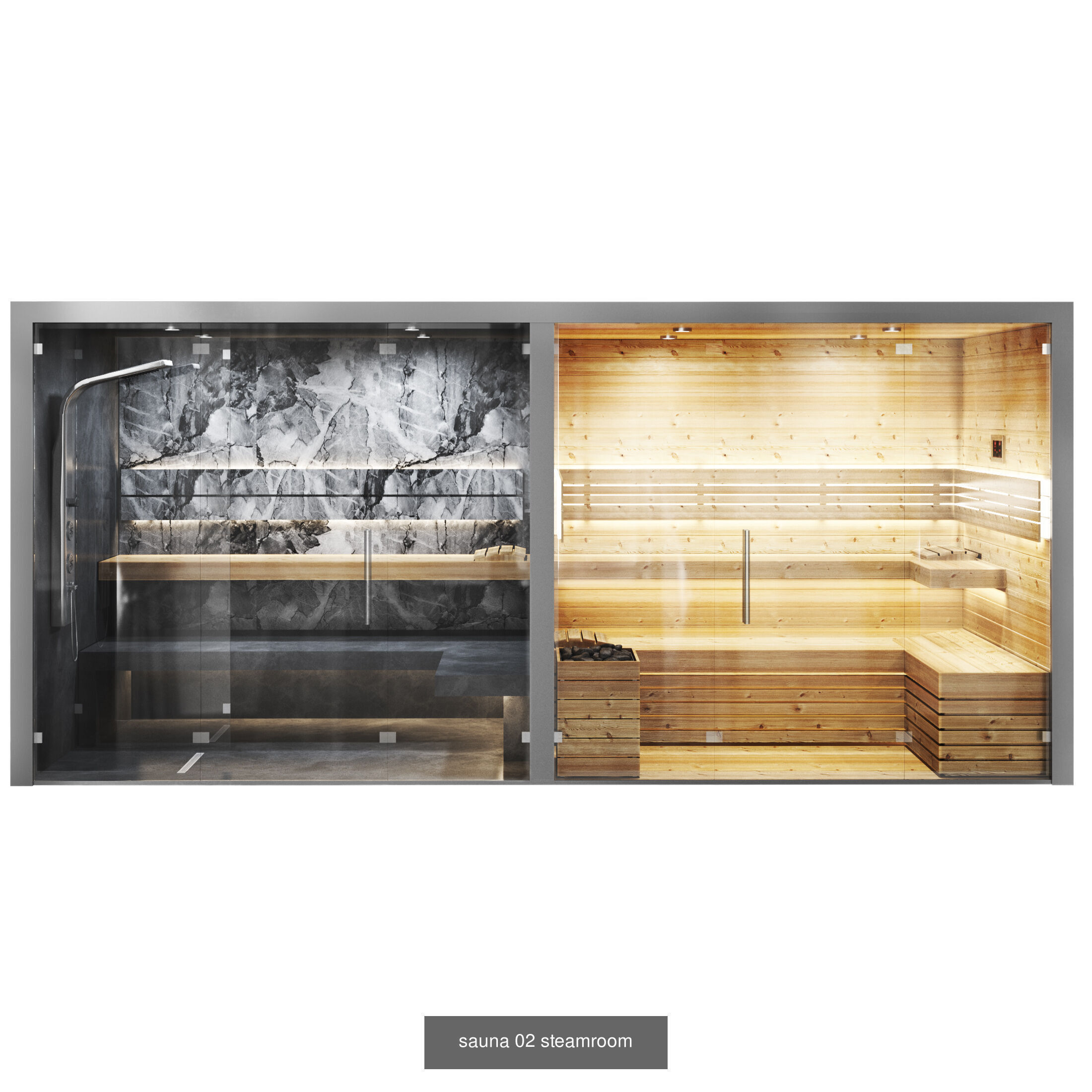 sauna - bathroom- Spa Set 01 3D Model Collection_5