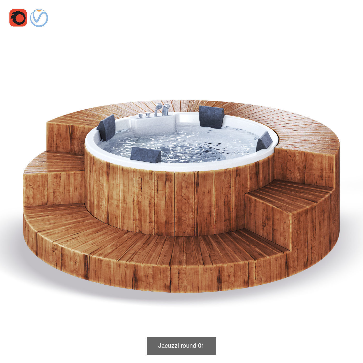 sauna - bathroom- Spa Set 01 3D Model Collection_4