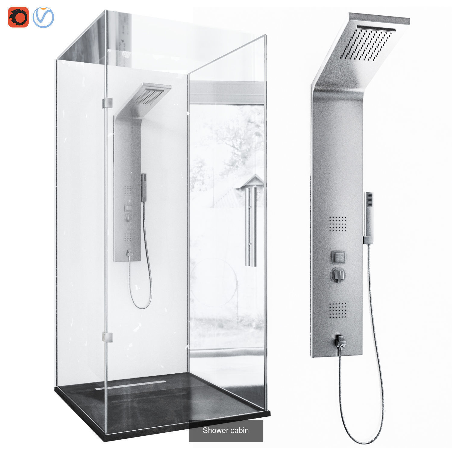 sauna - bathroom- Spa Set 01 3D Model Collection_13