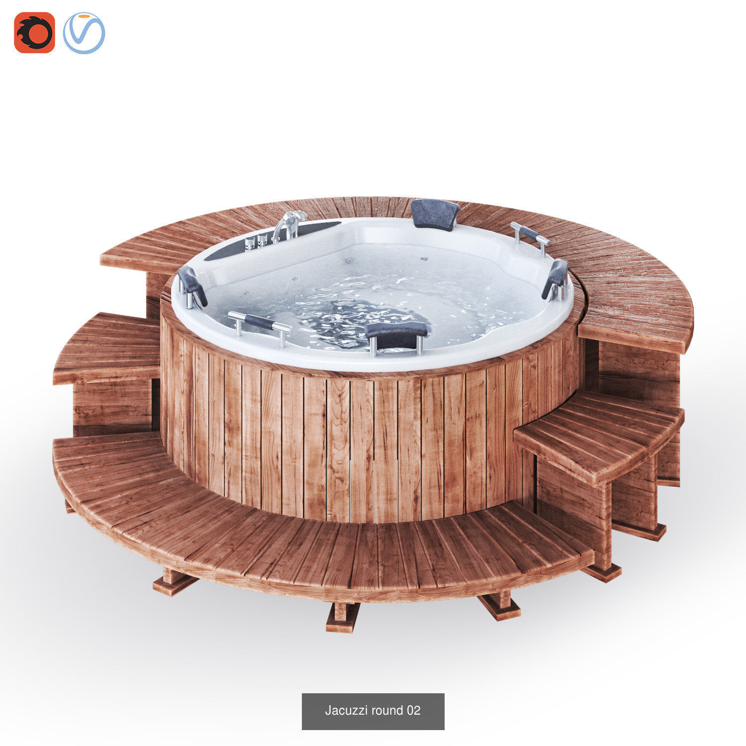 sauna - bathroom- Spa Set 01 3D Model Collection_6