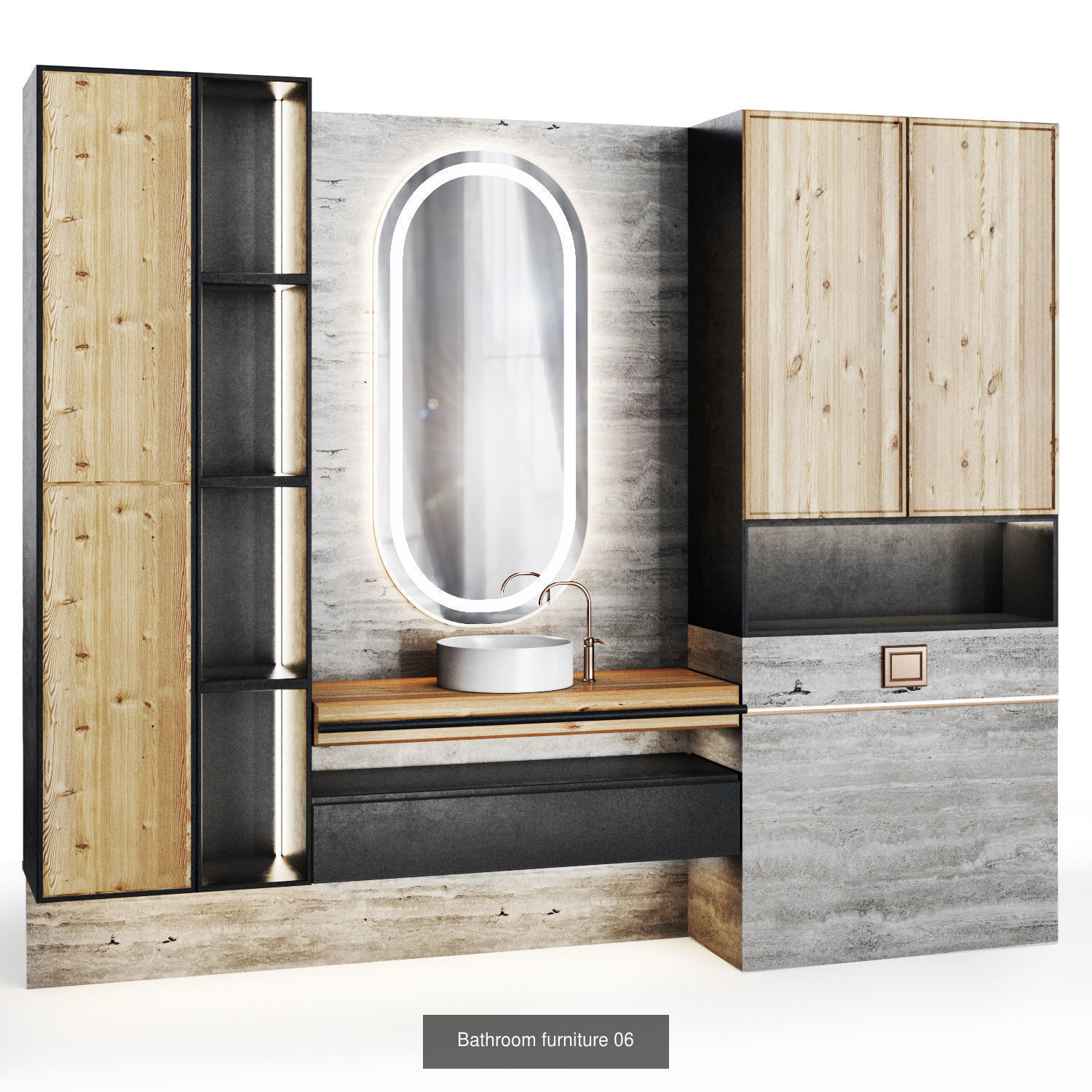 sauna - bathroom- Spa Set 01 3D Model Collection_7