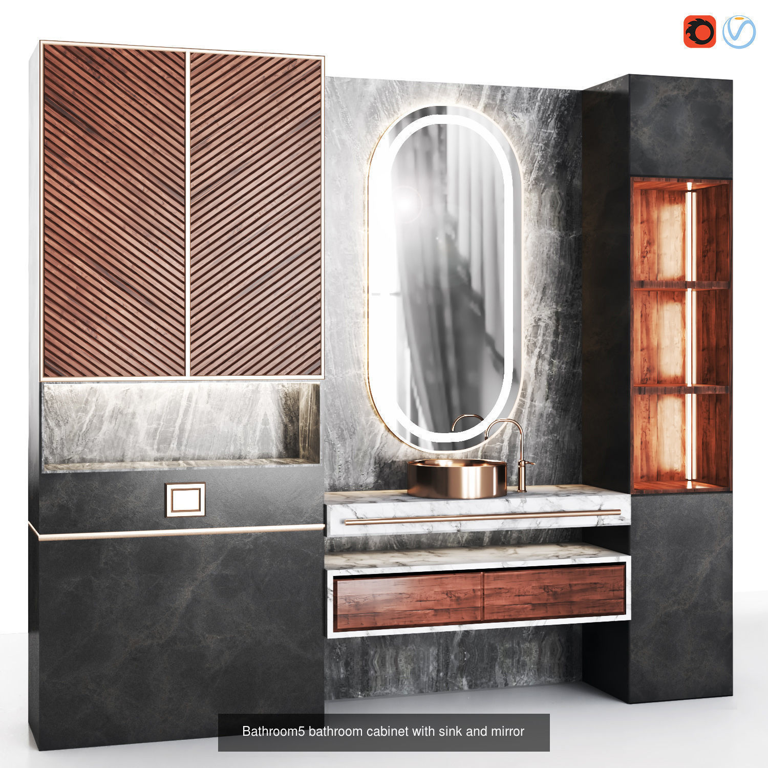 sauna - bathroom- Spa Set 01 3D Model Collection_3