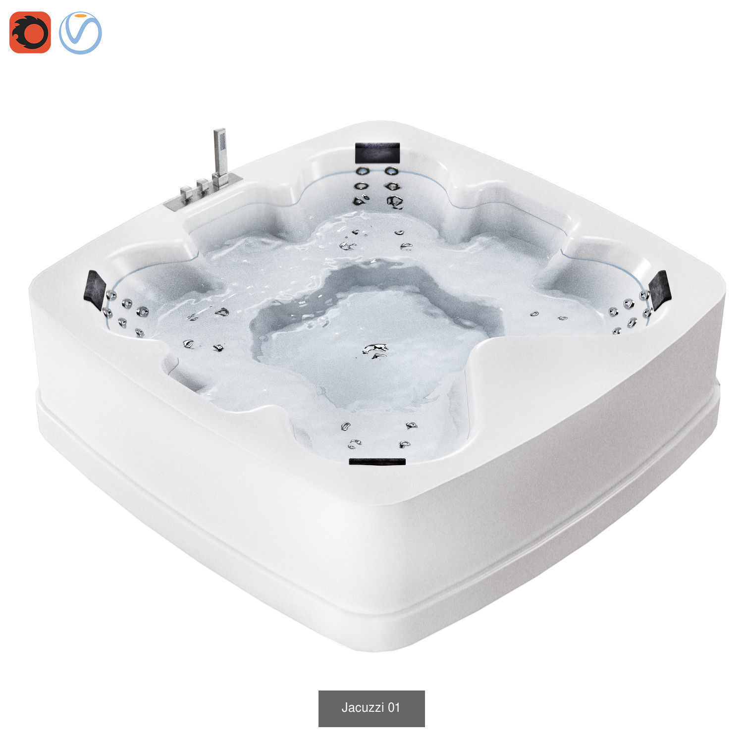 sauna - bathroom- Spa Set 01 3D Model Collection_9