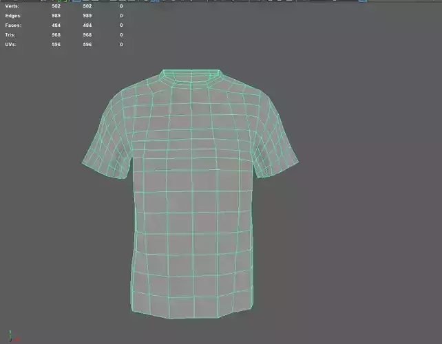 Tshirt low poly quad mash game ready AR VR Low-poly 3D model