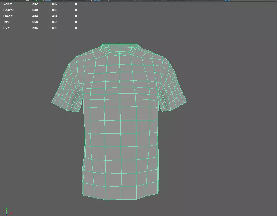Tshirt low poly quad mash game ready AR VR Low-poly 3D model_0