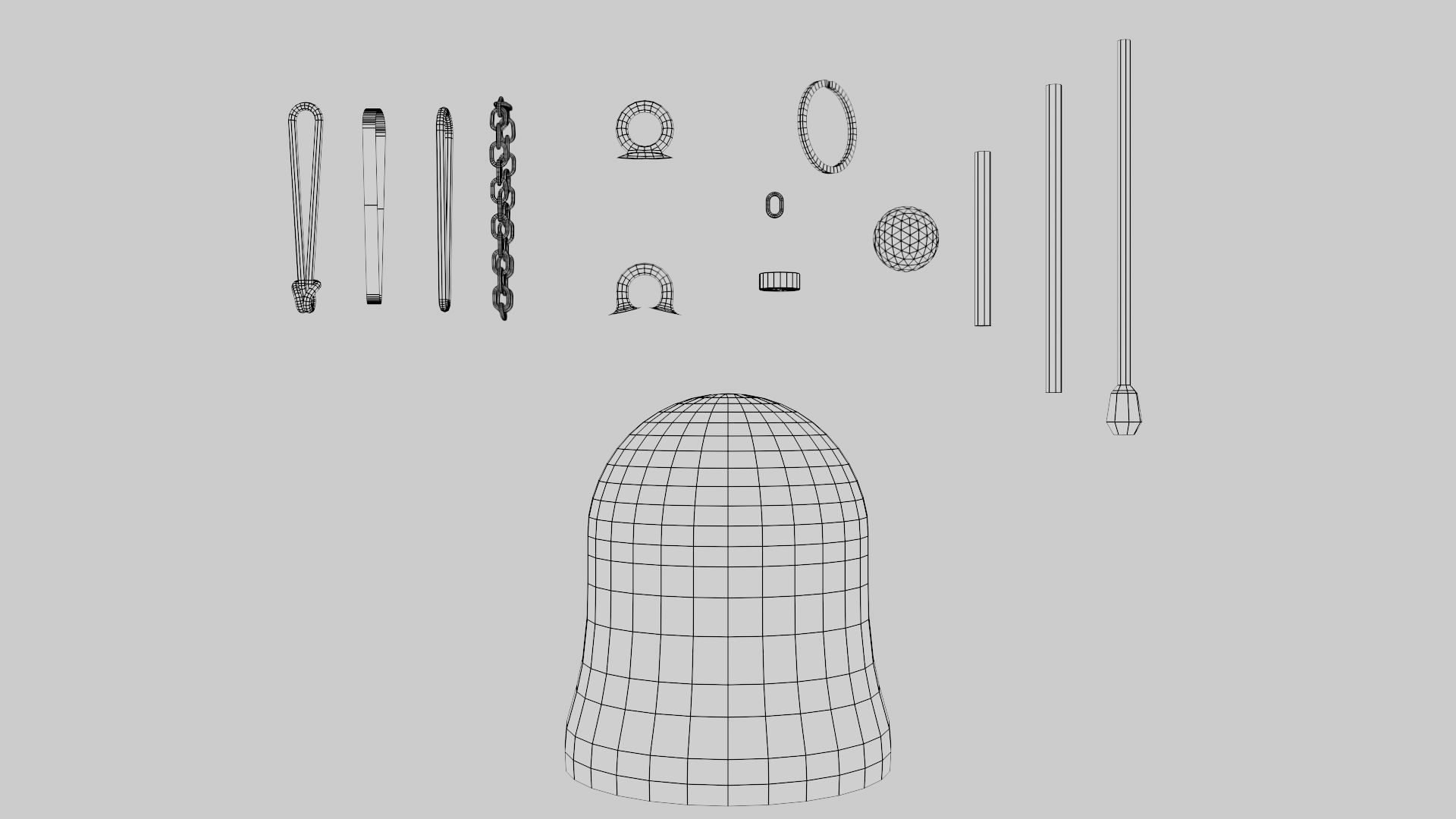 Christmas bell builder v2 with 14 mesh 4 skin and 3 colors Low-poly 3D model_8
