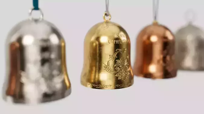 Christmas bell builder v2 with 14 mesh 4 skin and 3 colors Low-poly 3D model