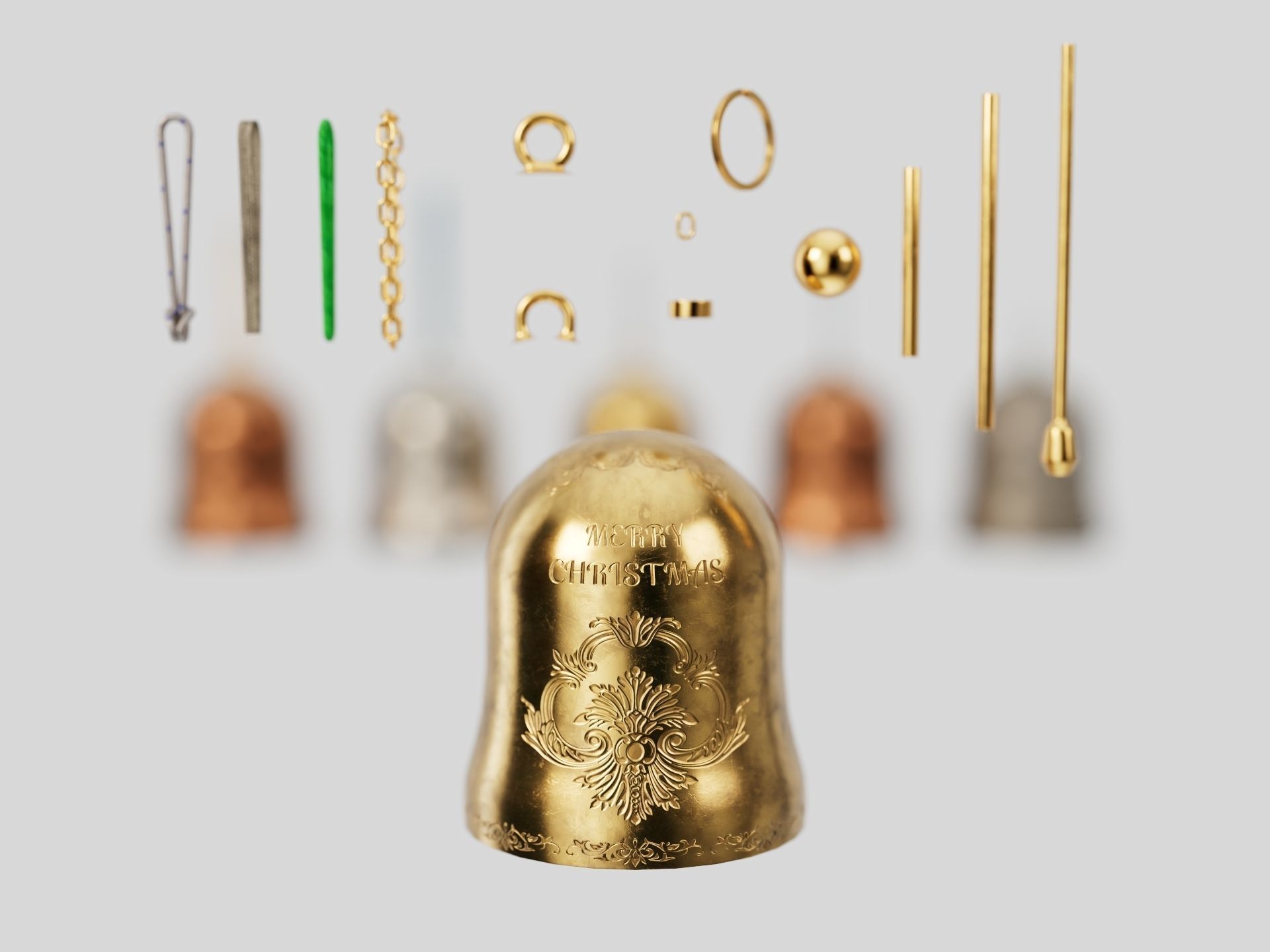 Christmas bell builder v2 with 14 mesh 4 skin and 3 colors Low-poly 3D model_5